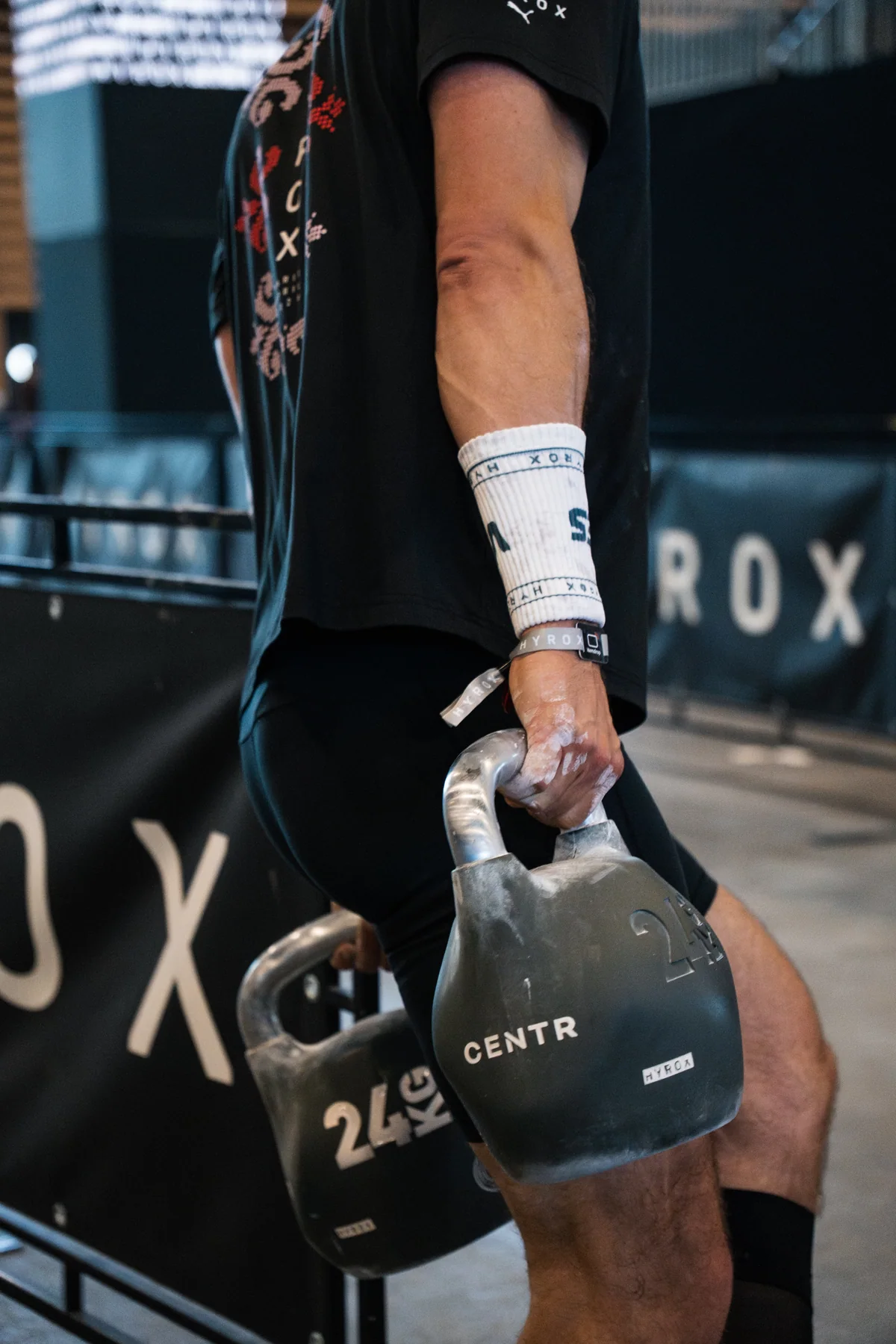 Détail d’un effort pendant un HYROX